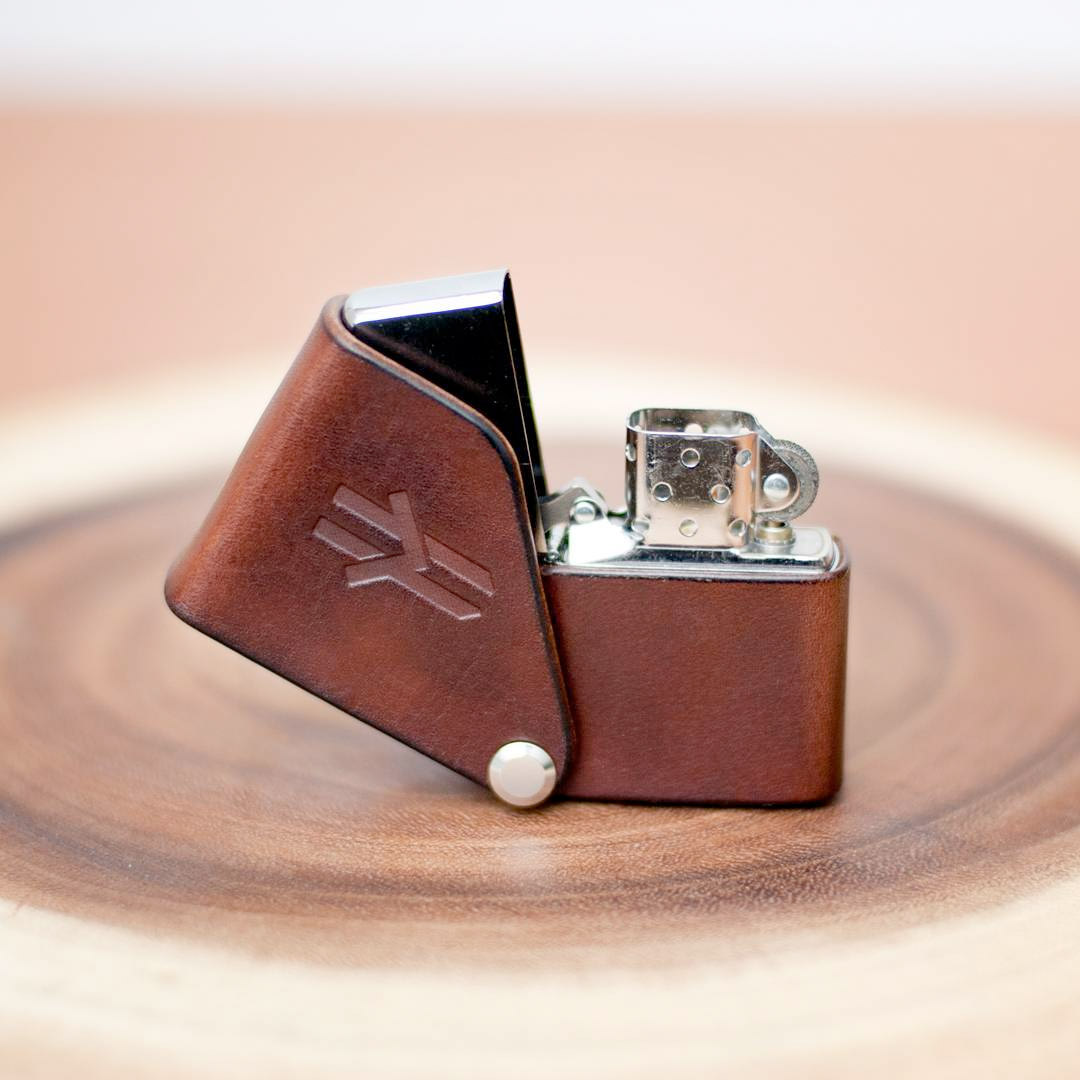 Leather bound Zippo lighter