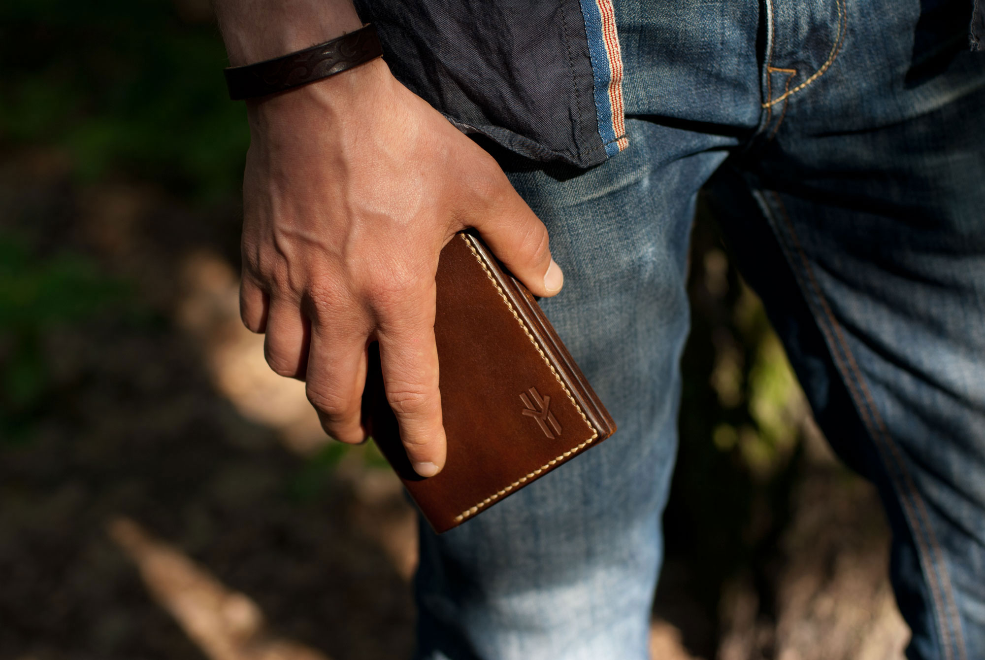 Timber wallet in its natural environment