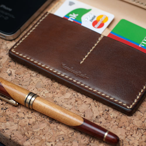 Timber leather bi-fold wallet